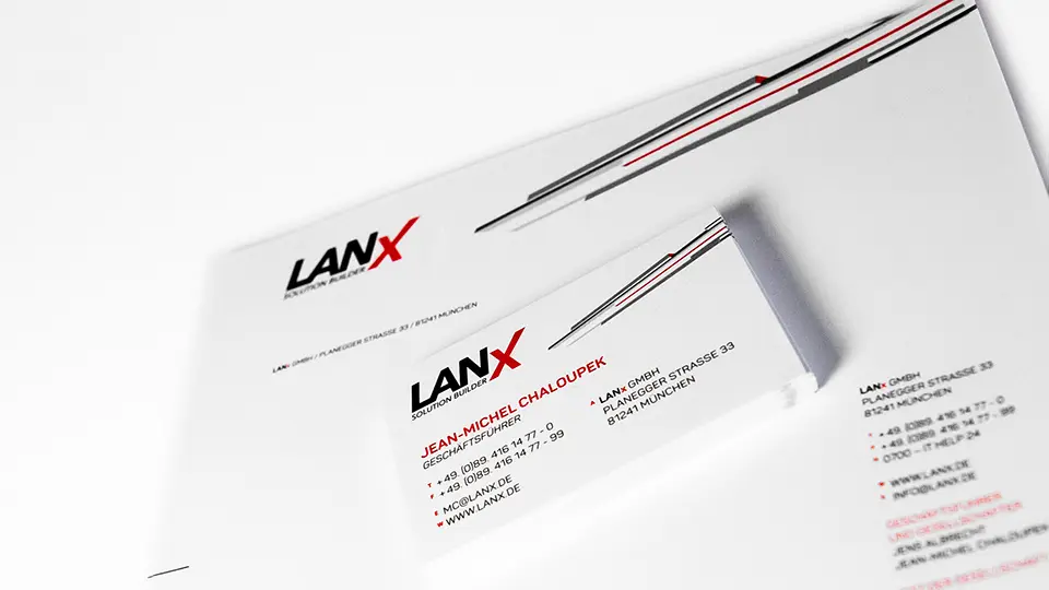 Geschäftsausstattung IT Service: Briefpapier und Visitenkarten LANx