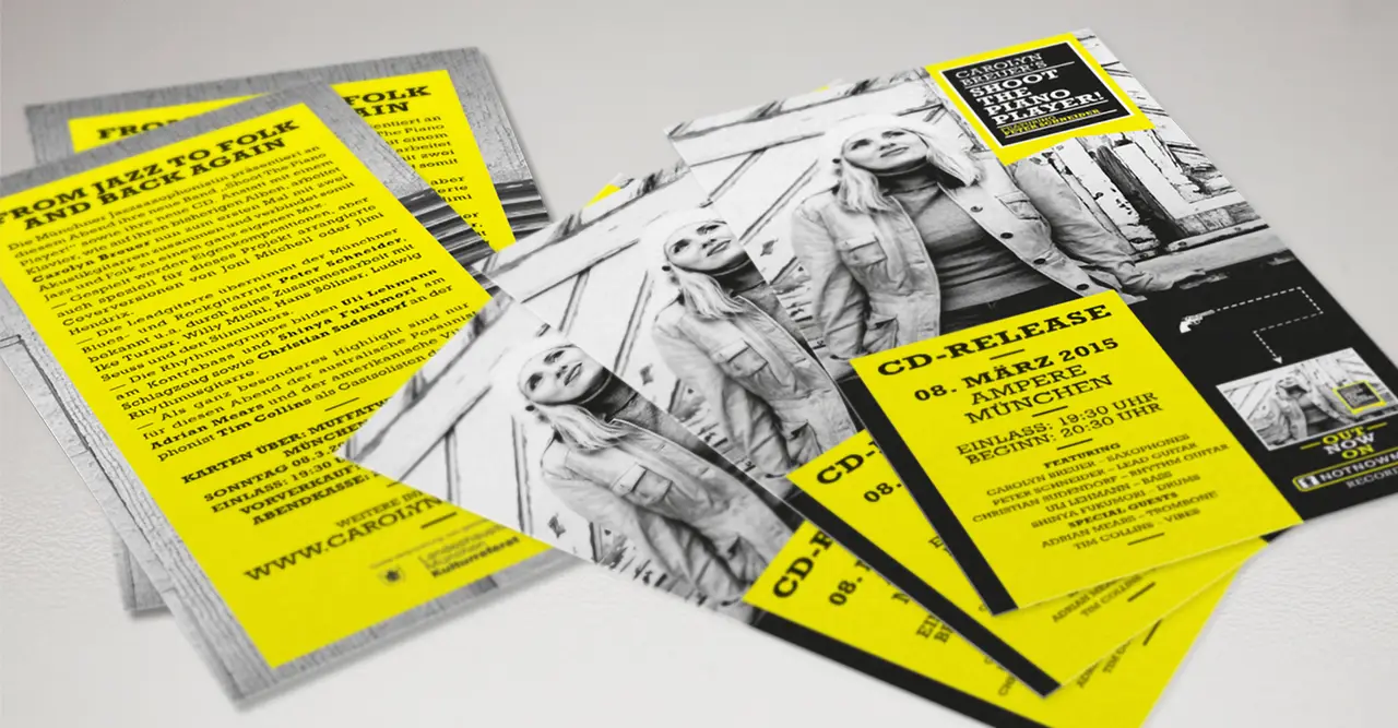 Design Paket Jazzmusikerin Carolyn Breuer: Flyerdesign