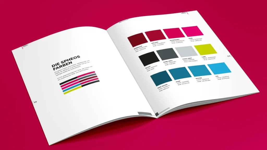 Styleguide Spheos: Vorgaben für Farbgestaltung