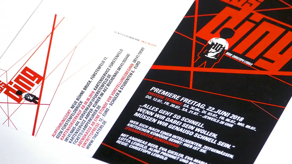 Design Paket Theater5: Flyer zum Stück „Das Ding“