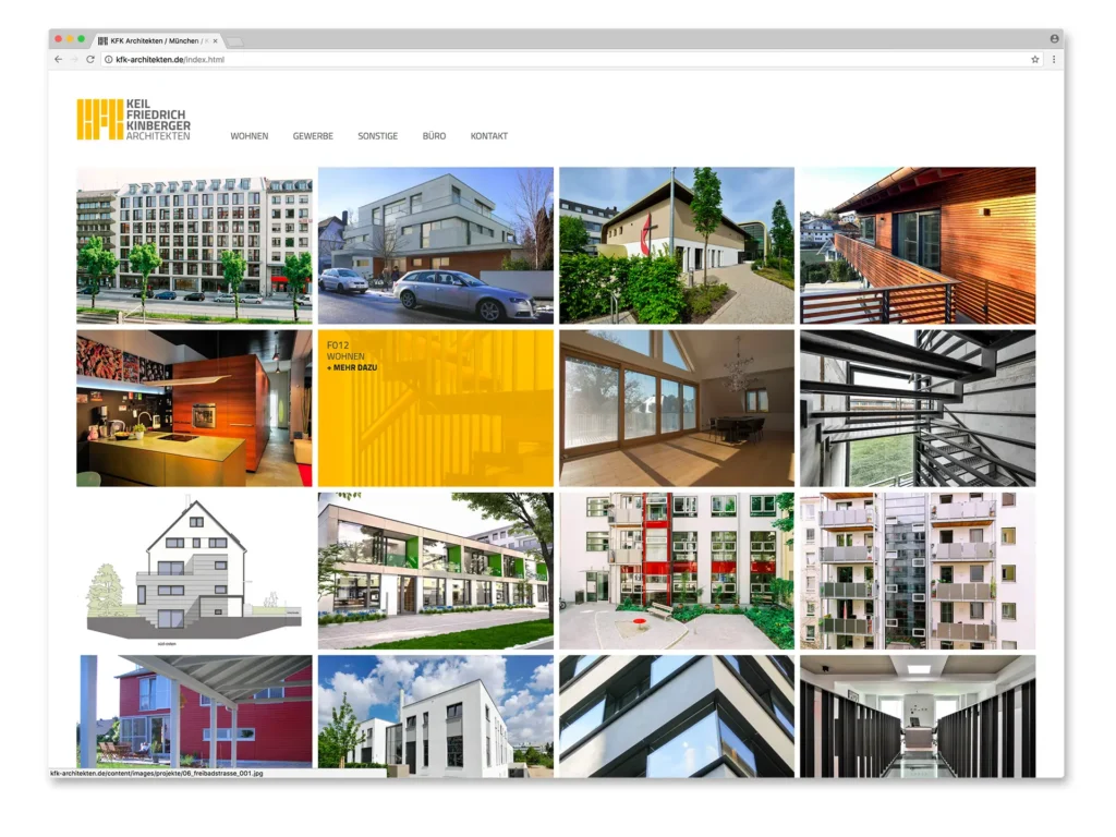 Corporate Design Architekten: Website – Homepage