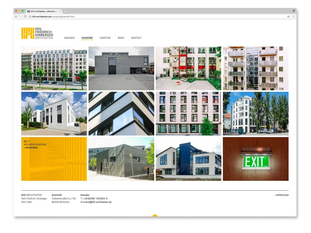 Corporate Design Architekten: Website – Gewerbe