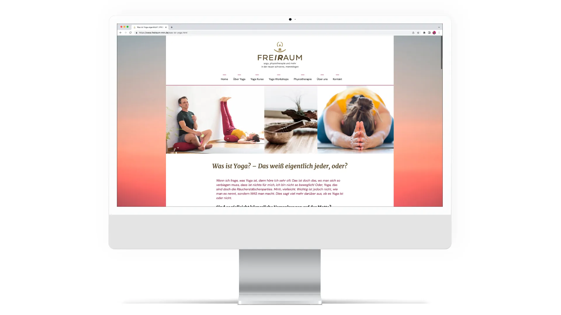 Corporate Design: Yoga- und Physiotherapiestudio – Website