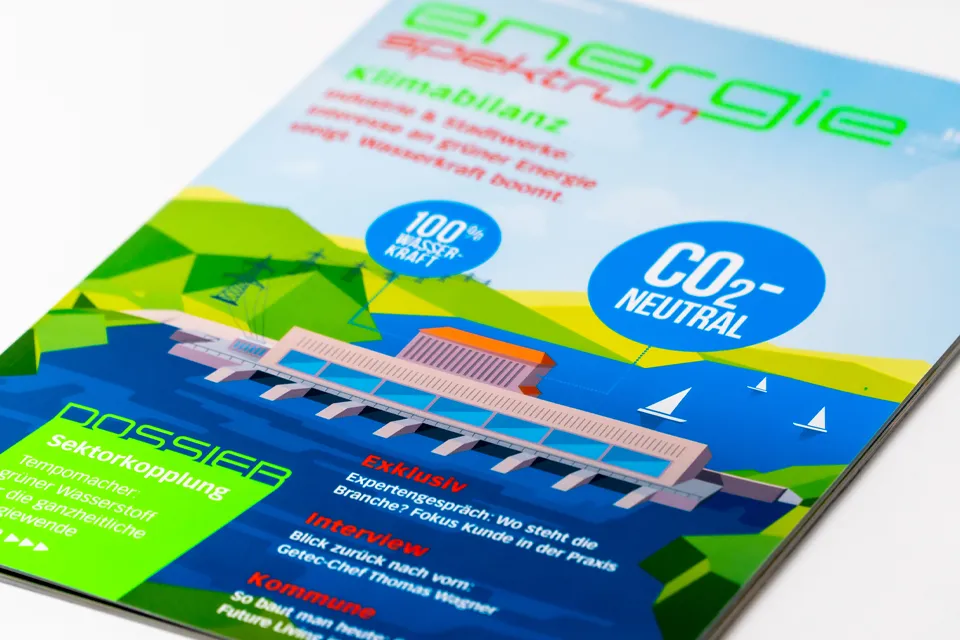 Editorial Design: Energiespektrum – Wasserkraft, Titel