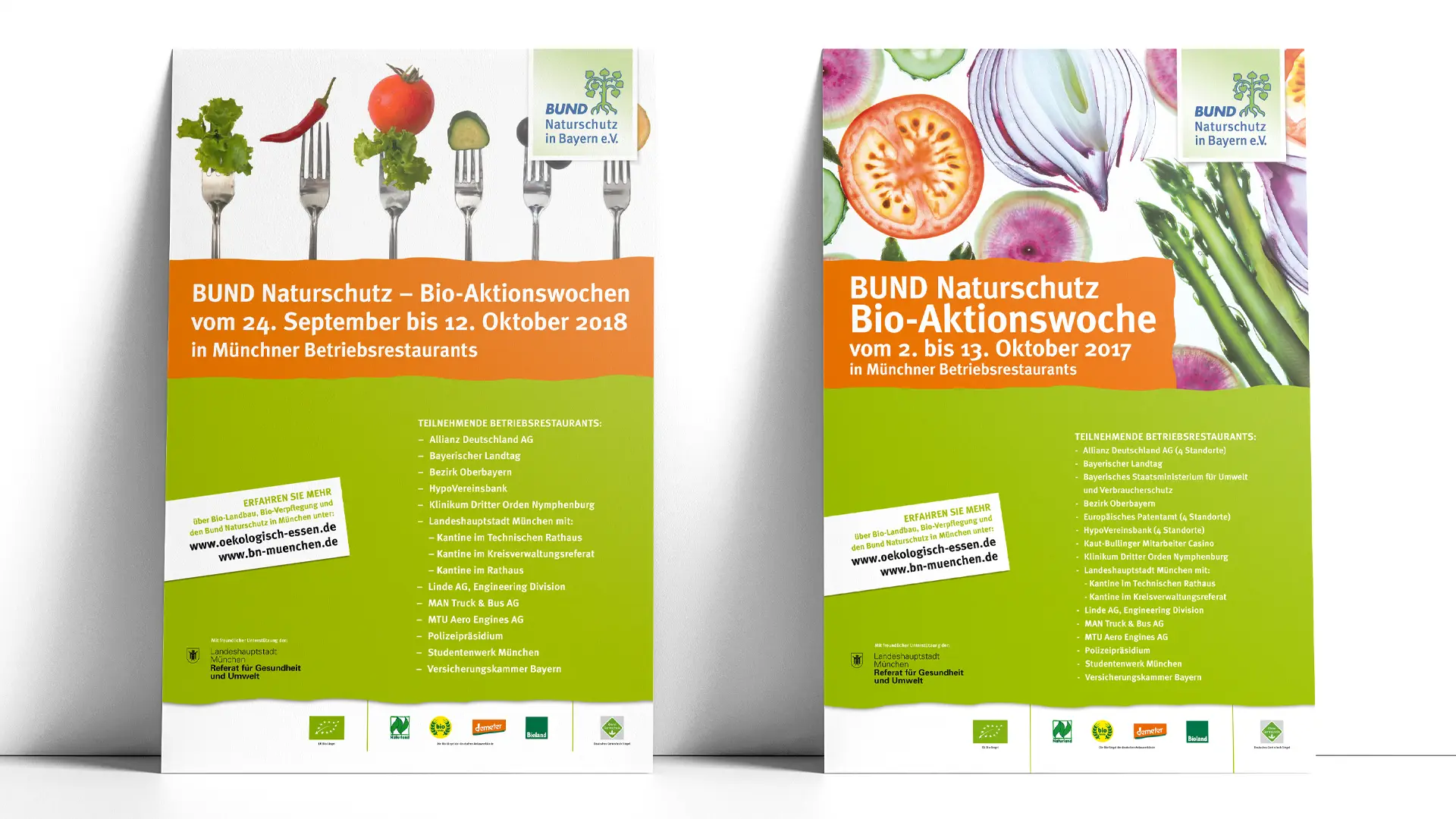 Branding NGO: Plakate zur Bio-Aktionswoche der Bund Naturschutz Projektstelle Ökologisch Essen
