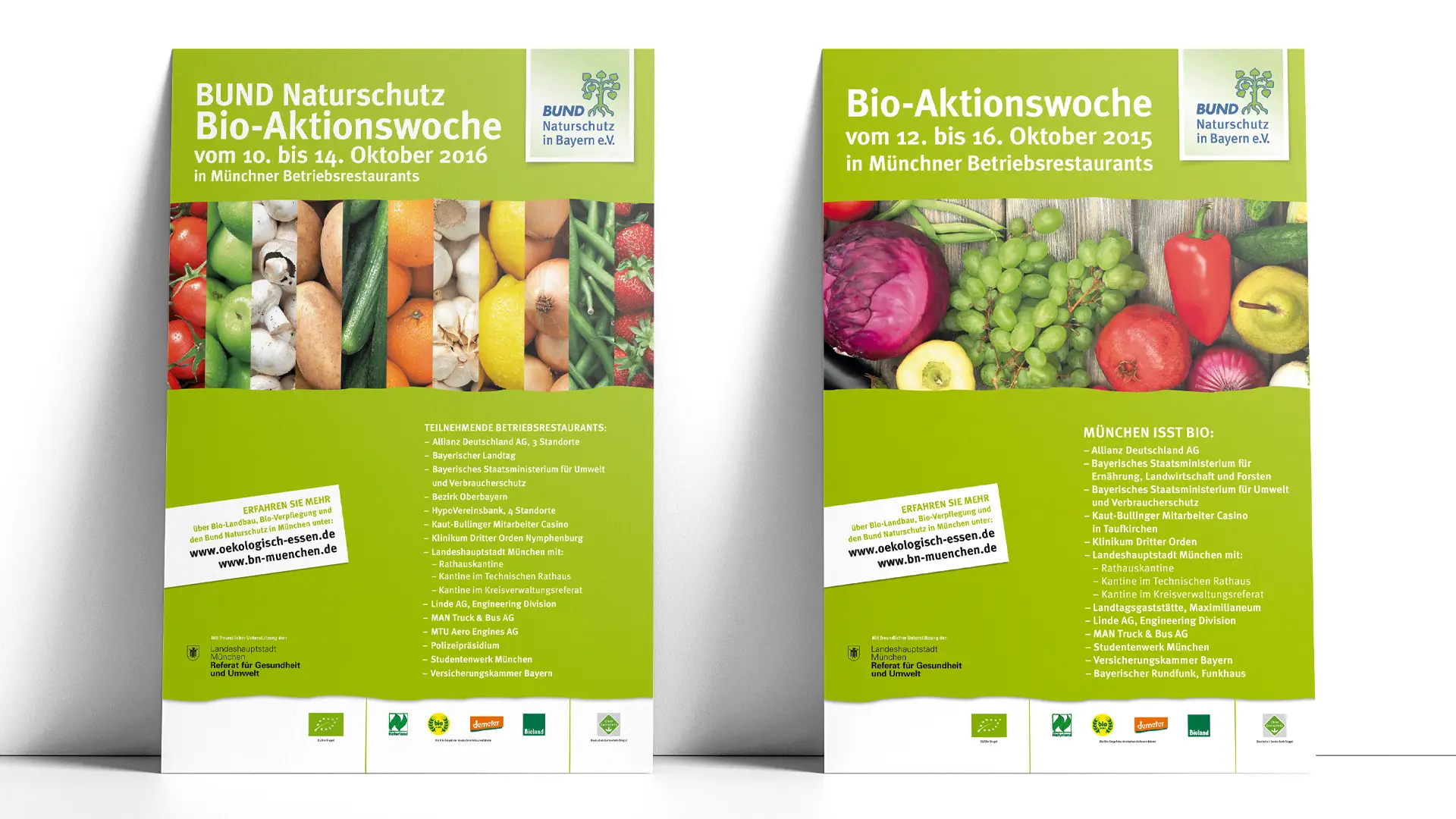 Branding NGO: Plakate zur Bio-Aktionswoche der Bund Naturschutz Projektstelle Ökologisch Essen