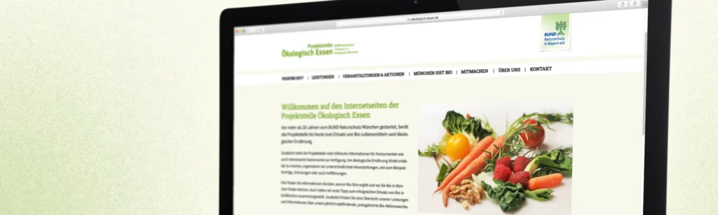 Branding NGO: Website der Bund Naturschutz Projektstelle Ökologisch Essen
