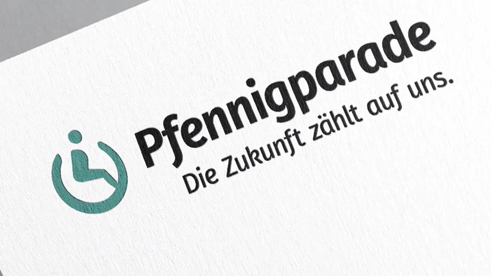 Branding für die Pfennigparade: Logo gep rägt