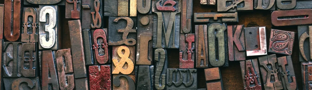 Buchstaben für den Buchdruck