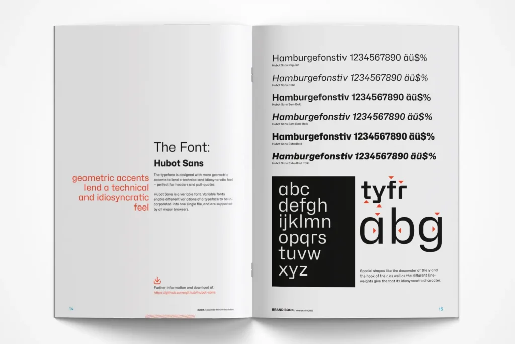Re-Branding: ALICIA Brandbook Hausschrift