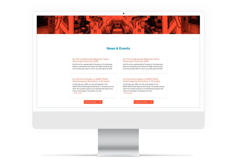 Re-Branding: ALICIA Website Desktop – News & Events