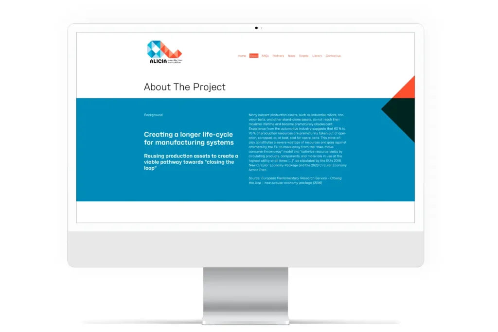 Re-Branding: ALICIA Website Desktop – About