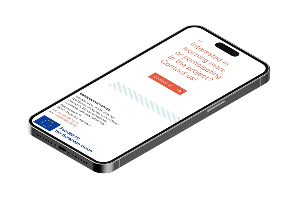Re-Branding: ALICIA Website auf Smartphone – Footer