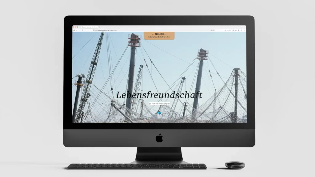 Website-Design: Desktop Ansicht der Website Lebensfreundschaft – Der Film – Header