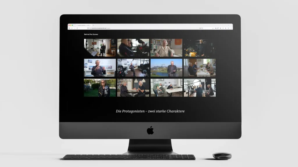 Website-Design: Desktop Ansicht der Website Lebensfreundschaft – Der Film – Behind The Scenes