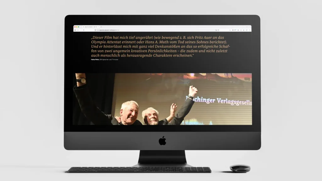 Website-Design: Desktop Ansicht der Website Lebensfreundschaft – Der Film – Zitat