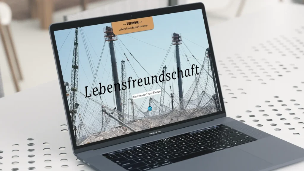 Website-Design: Laptop Ansicht der Website Lebensfreundschaft – Der Film